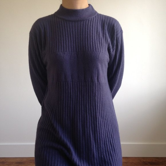 Conviction Sport - Dark Purple Sweater Dress - Picture 3 of 11